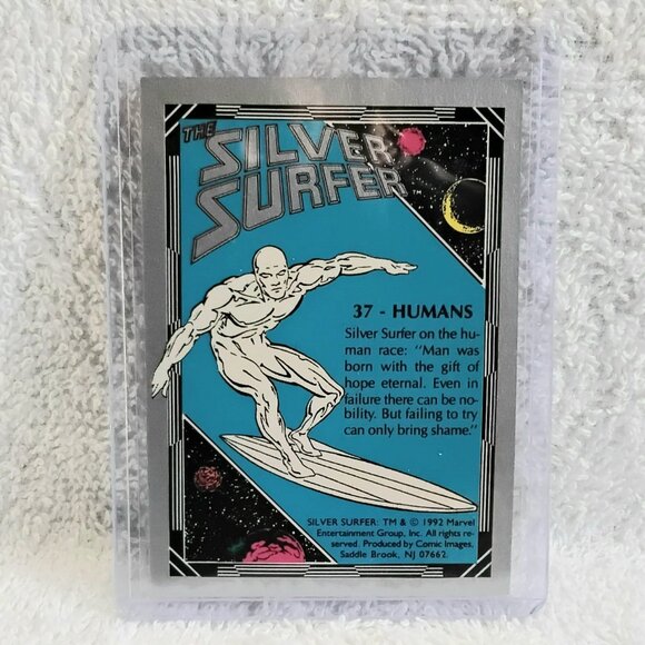 3/$25 Mint 1992 Marvel's Silver Surfer Prizm Humans Card 37!! - Picture 2 of 2